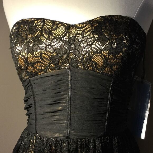 AIDAN Maddox Silk & Lace Strapless Cocktail Dress - Picture 2 of 6